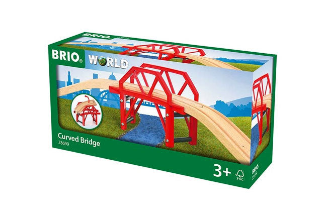 Curved bridge with two elevated ascending tracks by Brio