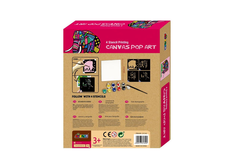 Elephant Canvas Stencil Pop Art Printng Kit