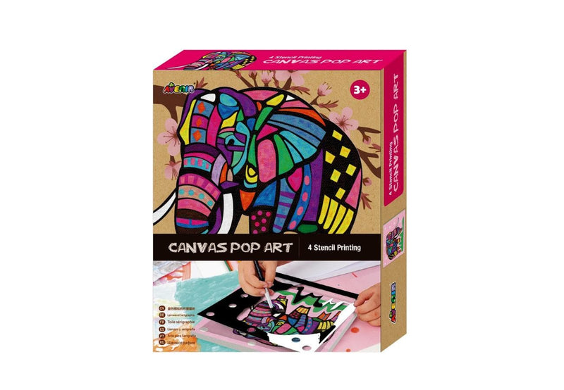 Elephant Canvas Stencil Pop Art Printng Kit
