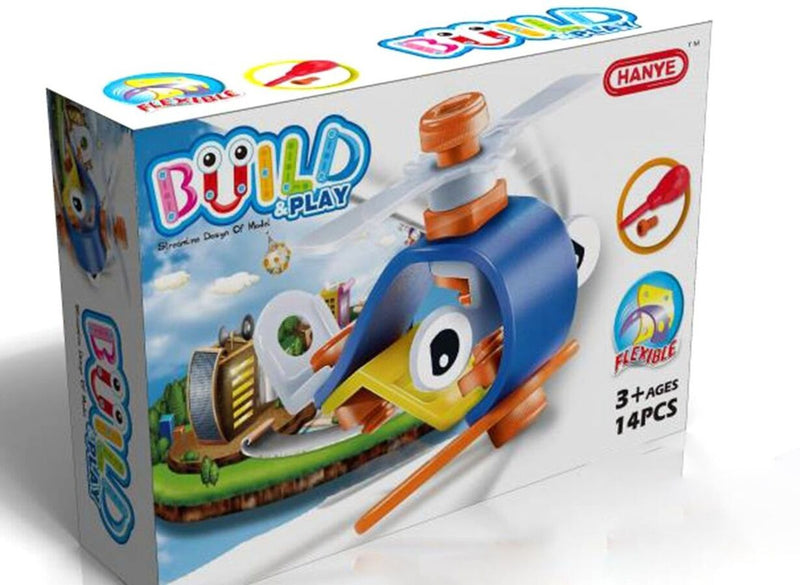 Helicopter 14 Piece Flexible Small Build & Play Construction Set