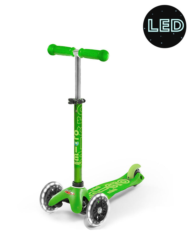 Green Mini Micro Deluxe Scooter with LED Light up Wheels