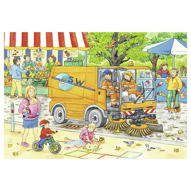 2 x 12 Piece Street Cleaning Underway Puzzle by Ravensburger