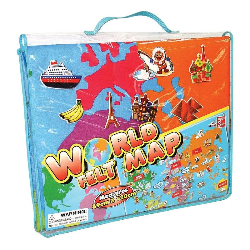 100 Piece Giant World Map Felt Activity Set