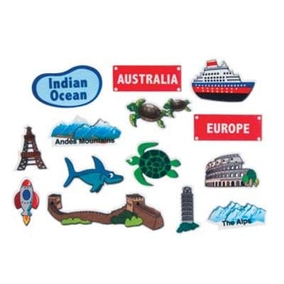 100 Piece Giant World Map Felt Activity Set