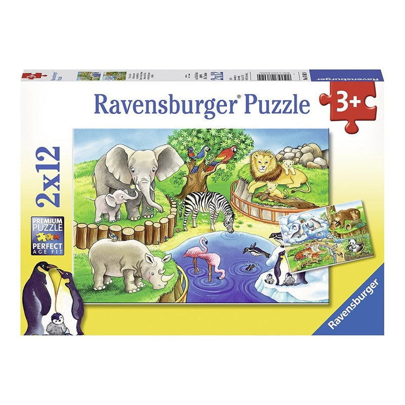 2 x 12 Piece Animals In The Zoo Puzzle by Ravensburger