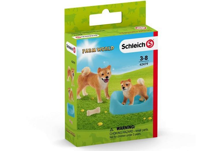 Shiba Inu Mother and Puppy Figurines