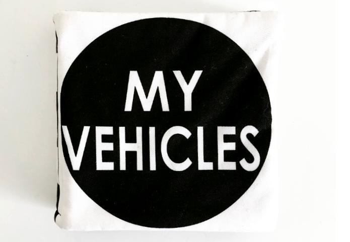 My Vehicles Black & White Luxe Soft Book