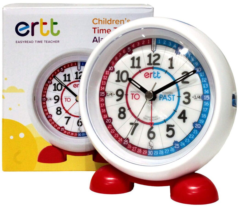 Kids Alarm Clock -  Time Teaching Past/To (Red & Blue Face) - ERAC2-RB-PT