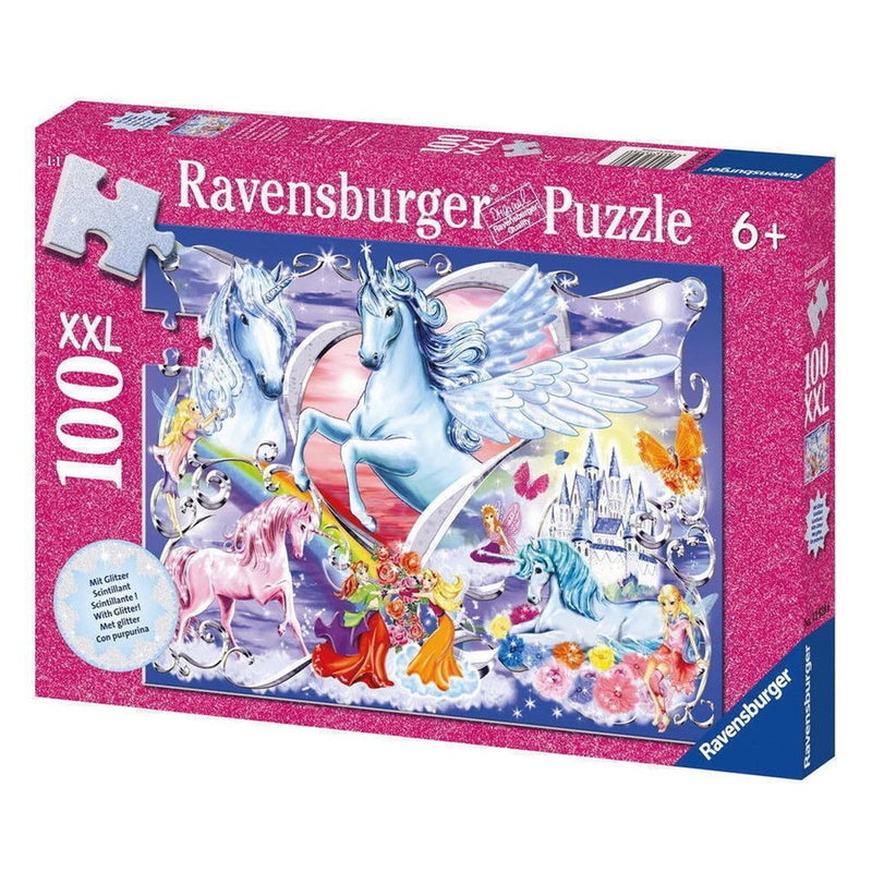 100 Piece Amazing Unicorns Glitter Puzzle 100pc by Ravensburger