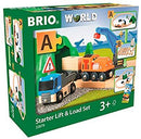 19 Piece Brio World Starter Lift & Load Train & Road Playset