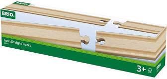 4 Piece Long Straight Wooden Train Track Expansion Pack