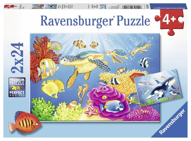 2x24 Piece Colourful Underwater World Jigsaw Puzzle