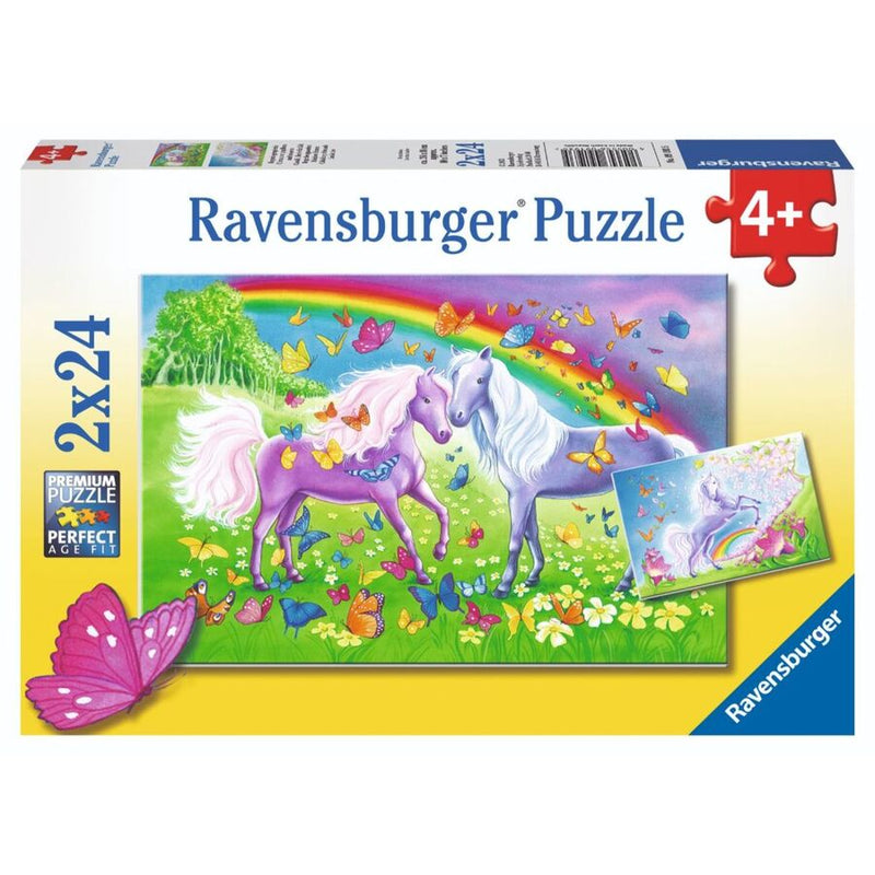 2x24 Piece Rainbow Horses Jigsaw Puzzles