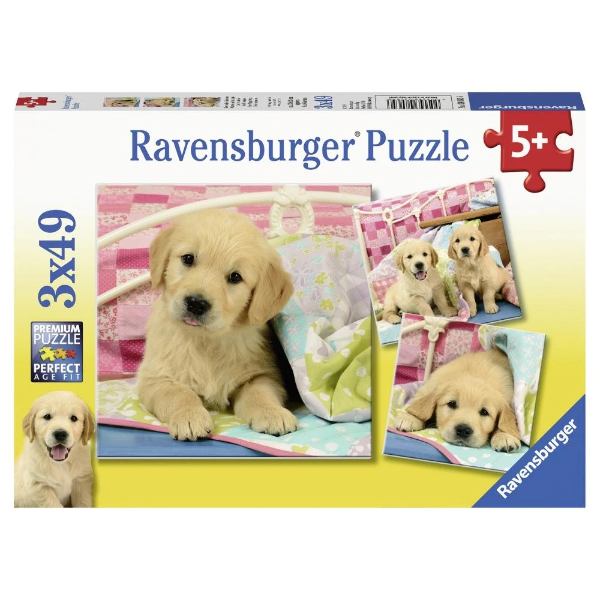 3x49 Piece Cute Puppy Dogs Jigsaw Puzzle - 08065-6