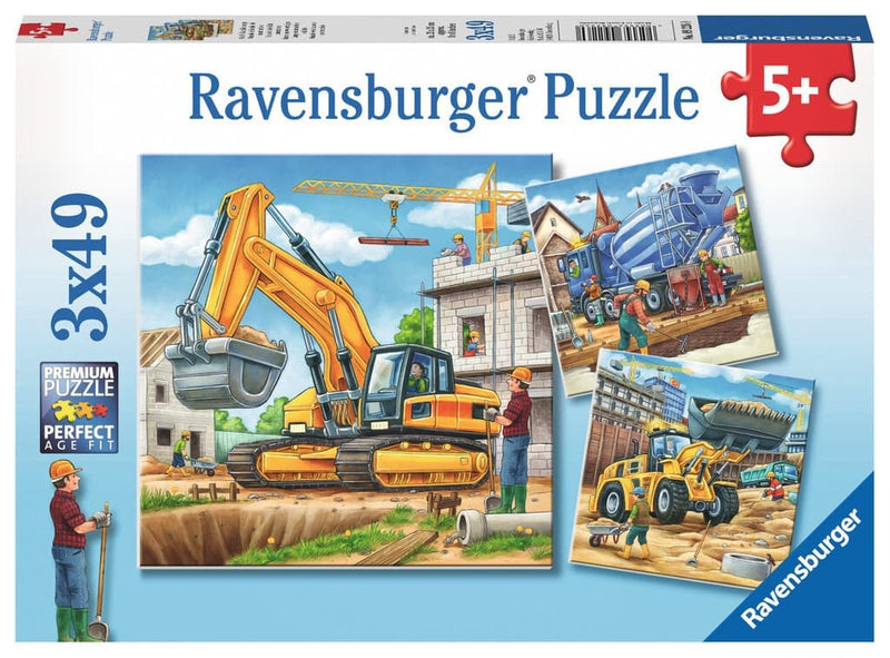 3x49 Piece Construction Vehicle Jigsaw Puzzle