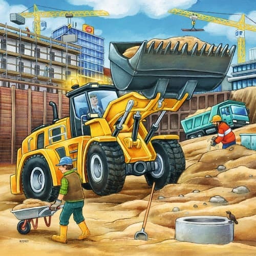 3x49 Piece Construction Vehicle Jigsaw Puzzle