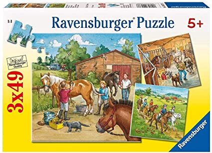3x49 Piece A Day with Horses Jigsaw Puzzle