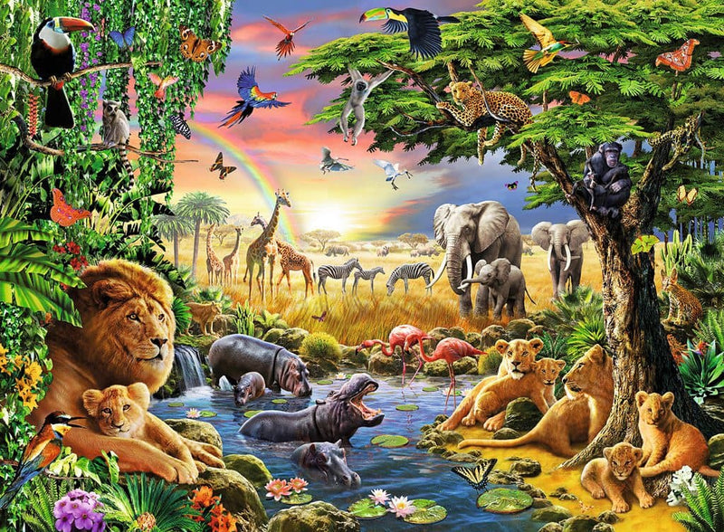 300 Piece At the Watering Hole Jigsaw Puzzle