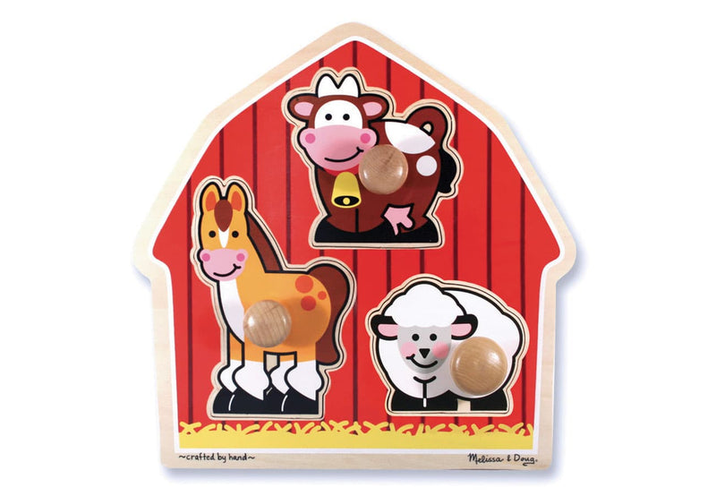3 Piece Barn Animals Knob Puzzle by Melissa & Doug