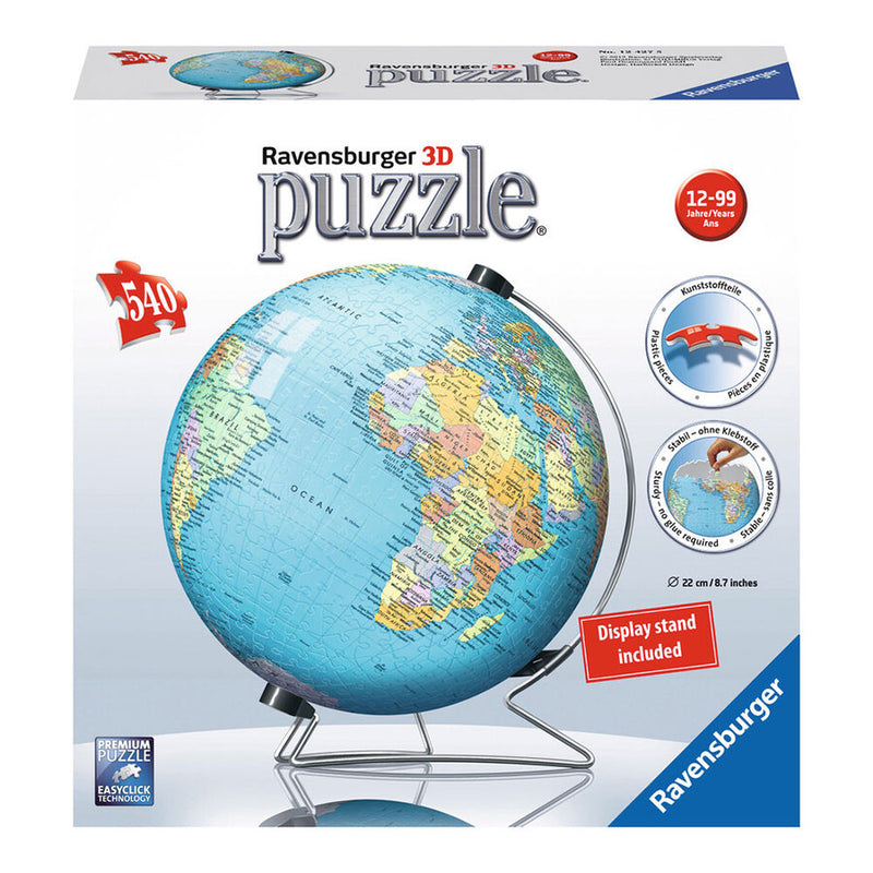 540 Piece 3D World Globe Puzzleball