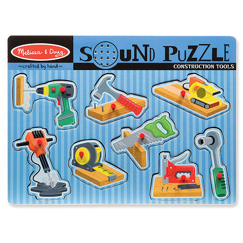 8 Piece Construction Tools Sound Peg Puzzle