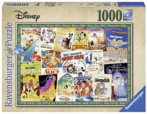 1000 Piece Disney Vintage Movie Posters Puzzle by Ravensburger