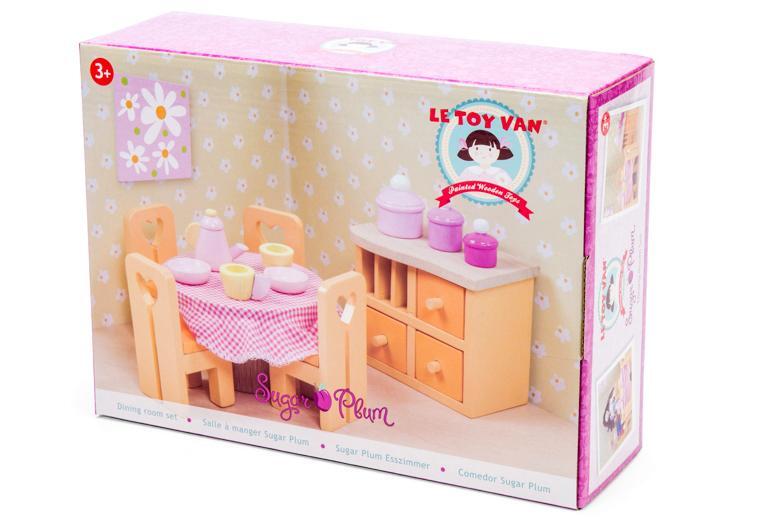 Sugar Plum Dolls House Dining Room Table and Hutch by Le Toy Van