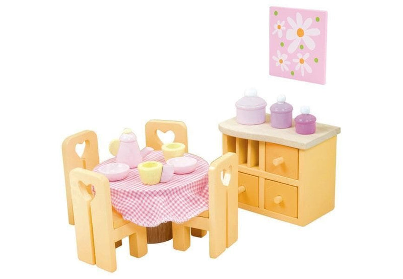 Sugar Plum Dolls House Dining Room Table and Hutch by Le Toy Van