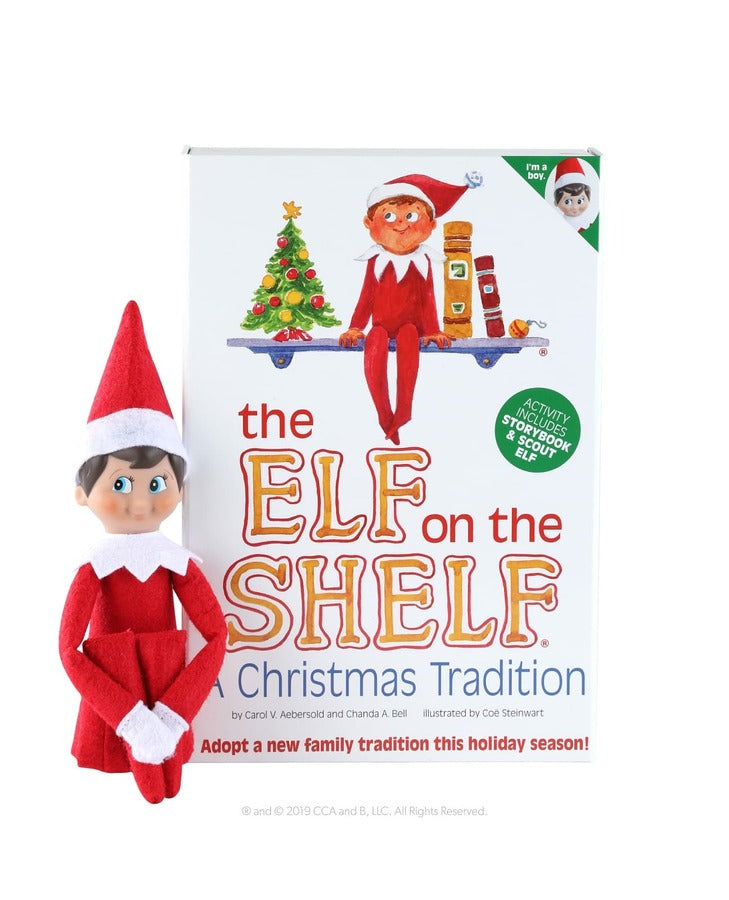 Elf on the Shelf - Boy Scout Elf with Blue Eyes and Storybook