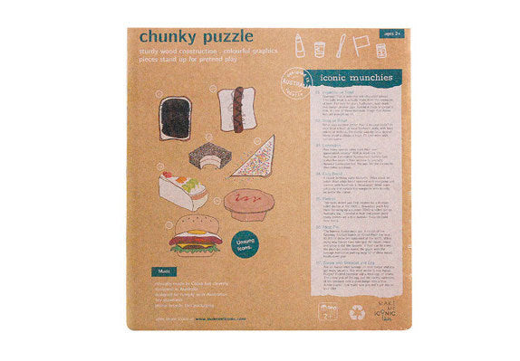 7 Piece Australian Food & Munchies Wooden Puzzle by Make Me Iconic