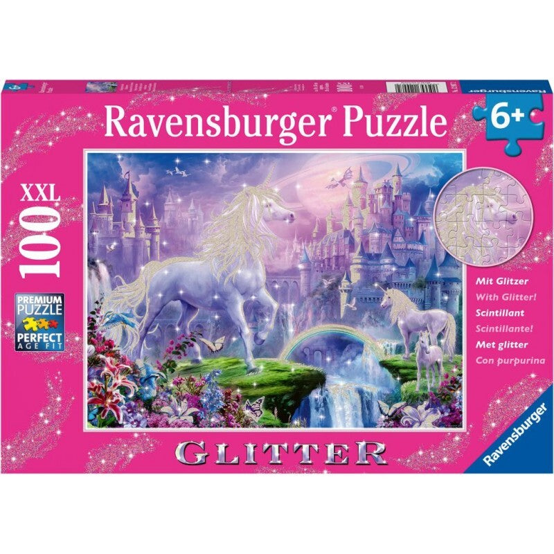 100 Piece Glitter Unicorn Kingdom Puzzle - 12907-2