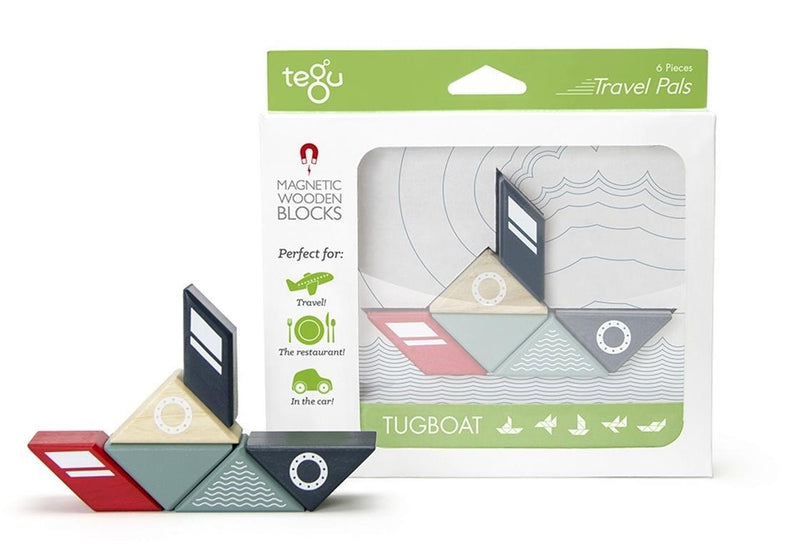 Tugboat Travel Pals Magentic Wooden Block Set by Tegu