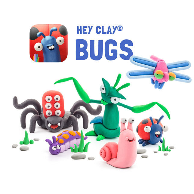 18 Piece Bugs Hey Clay Air Dry Clay Modelling & App Kit - S005BUGS
