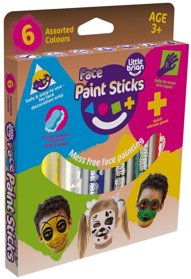 Little Brian Face Paint Sticks Classic 6 pk