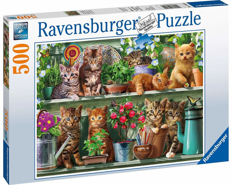 500 Piece Cats on the Shelf Jigsaw Puzzle