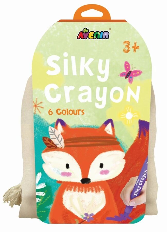 6 Pack Silky Crayons in a Canvas Fox Bag