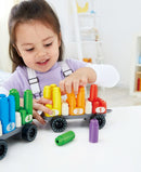 63 Piece Rainbow Counting Train Building Block Kit