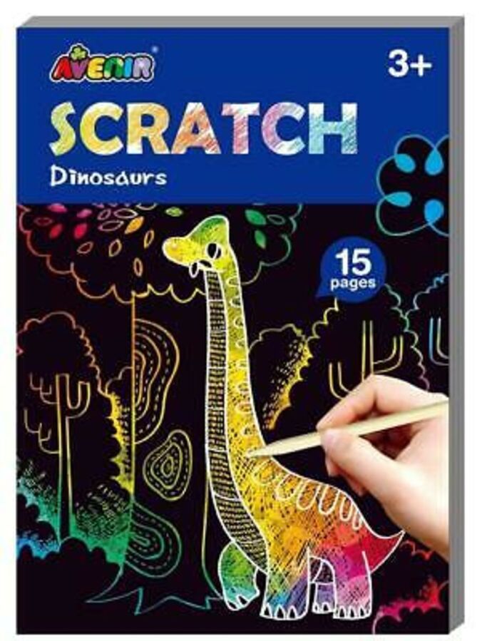 15 Page Dinosaurs Mini Scratch Art Book