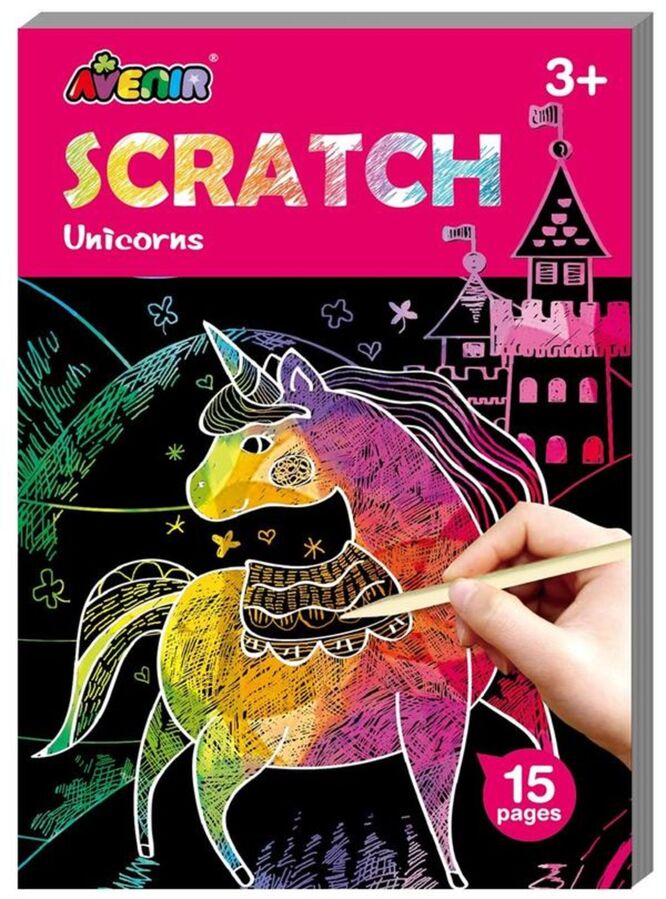 15 Page Unicorns Mini Scratch Art Book