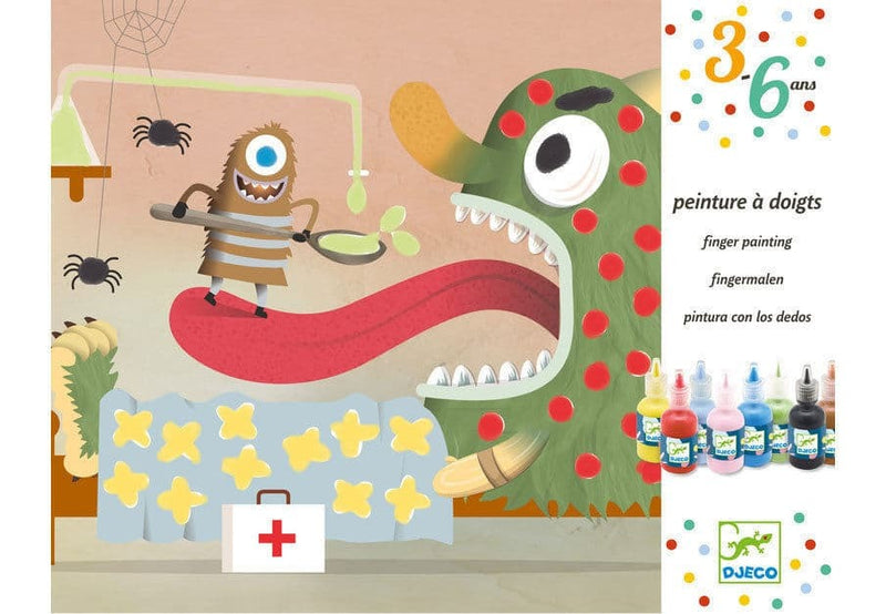 Decorate the Creatures Finger Paint & Canvas Kit by Djeco