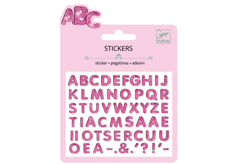 12 Piece Glitter Letters Mini Stickers by Djeco