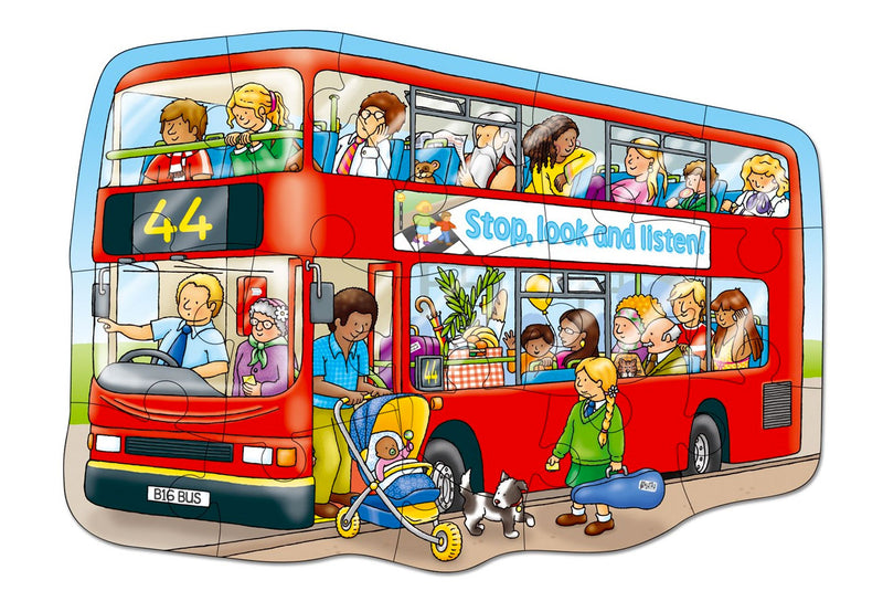 15 Piece Big Bus Shaped Floor Puzzle by Orchard Toys