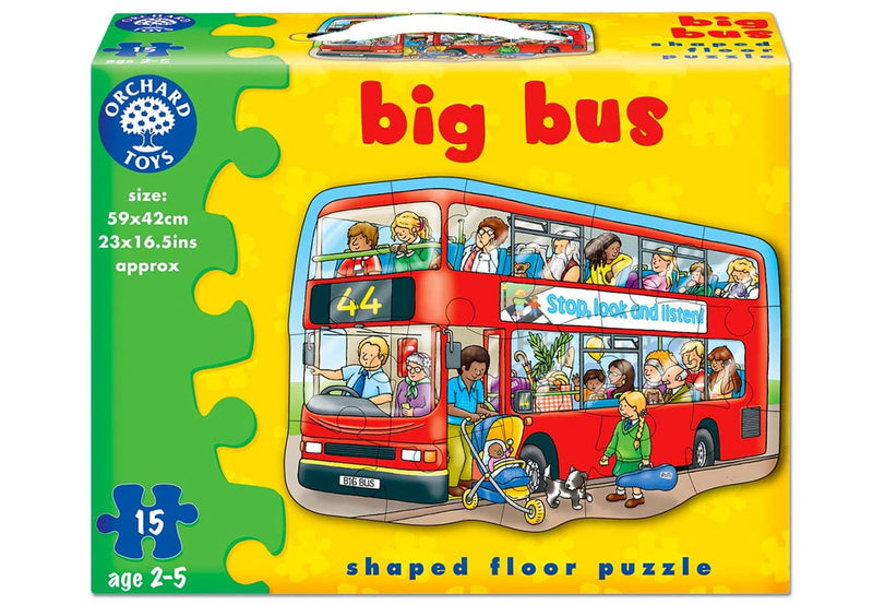 15 Piece Big Bus Shaped Floor Puzzle by Orchard Toys