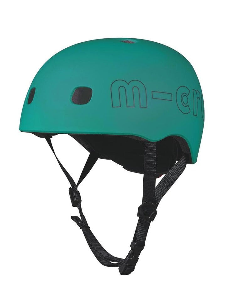 Matt Frost Green Medium Micro Helmet with LED light