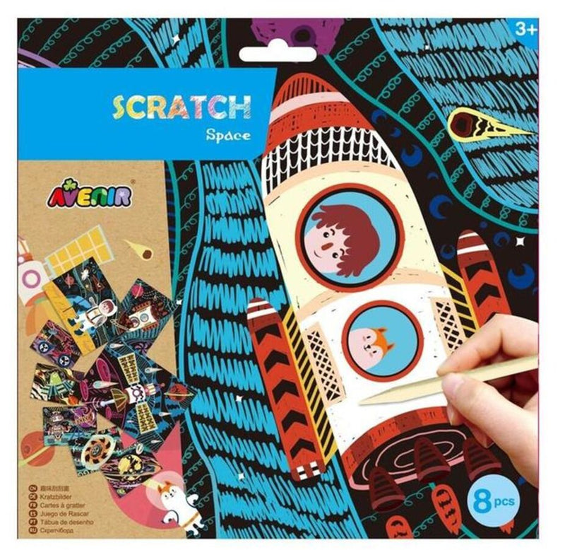 8 Piece Space Scratch Art Activity Kit