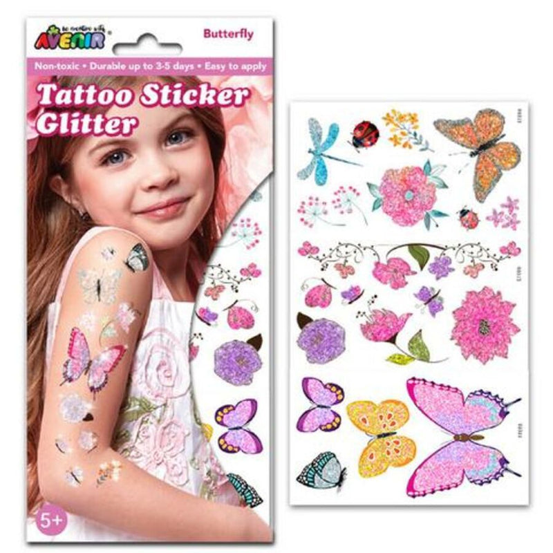 Glitter Butterfly Designs Mini Tattoo Stickers