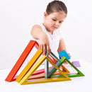 7 Rainbow Wooden Stacking Triangles