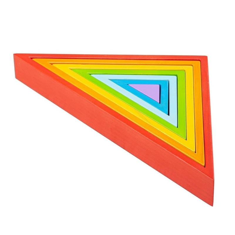 7 Rainbow Wooden Stacking Triangles