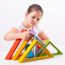 7 Rainbow Wooden Stacking Triangles