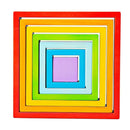 7 Rainbow Wooden Stacking Squares